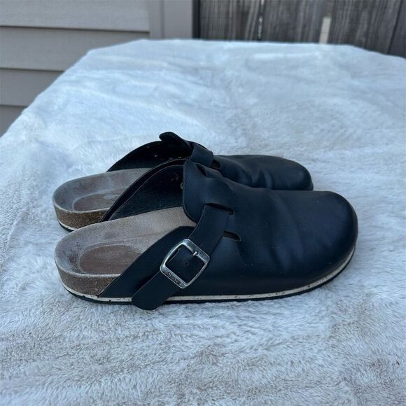 Sanita Women's Black Leather Clogs size 41 US 9 - Picture 1 of 8